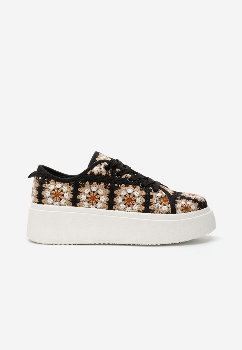 Czarne sneakersy na platformie Maricruz