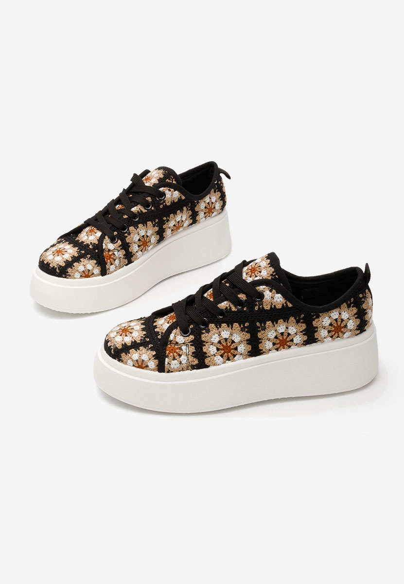 Czarne sneakersy na platformie Maricruz