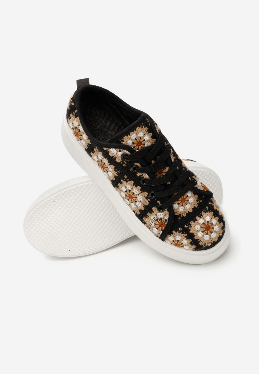 Czarne sneakersy na platformie Maricruz