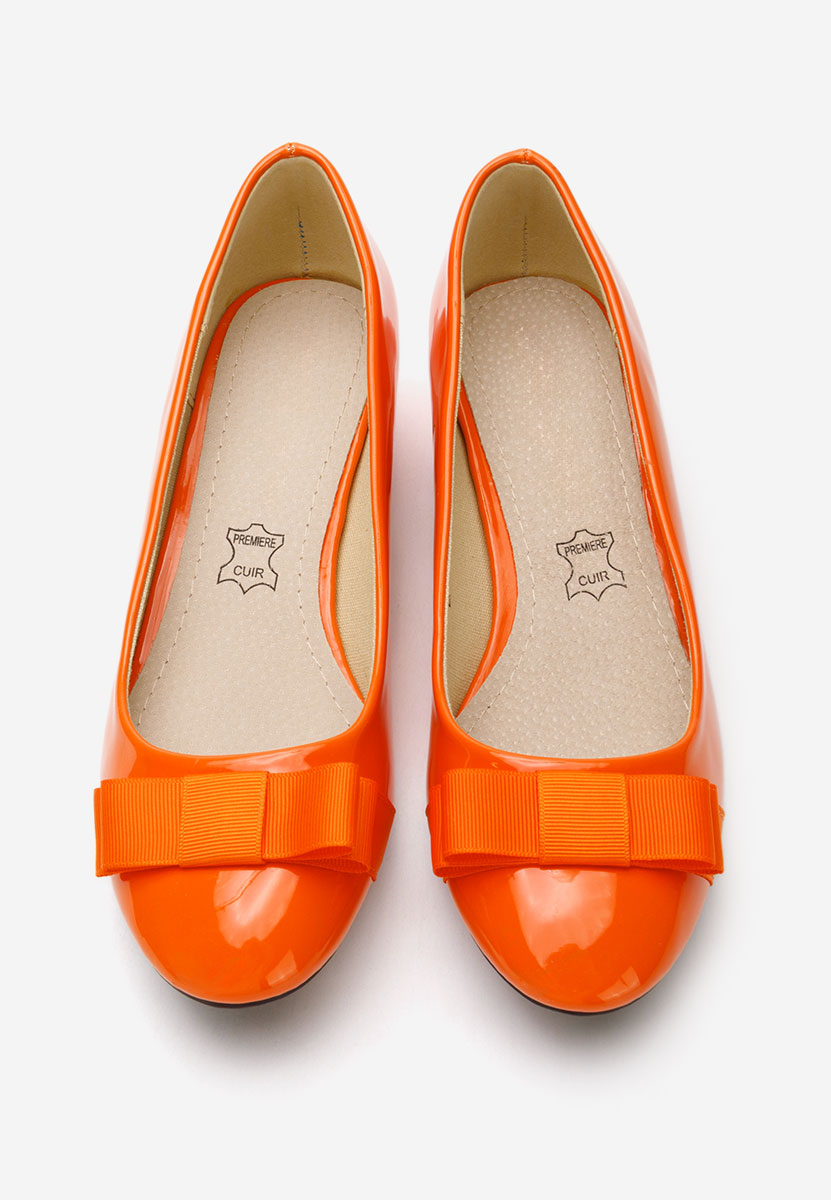 Pomarańczowe czółenka na niskim obcasie Carasca V3