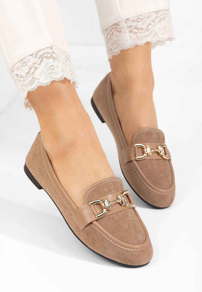 Khaki mokasyny damskie Maribel