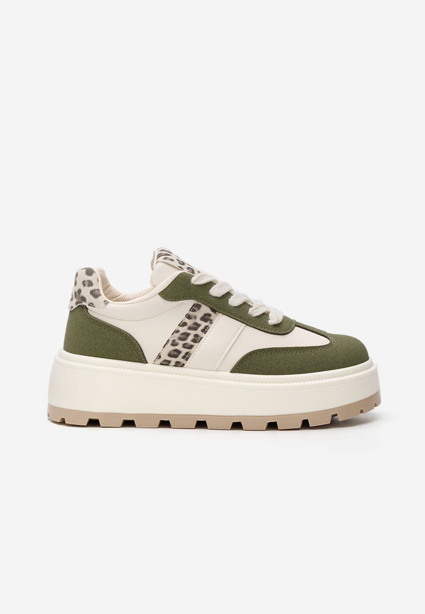 Zielone sneakersy na platformie Estephany