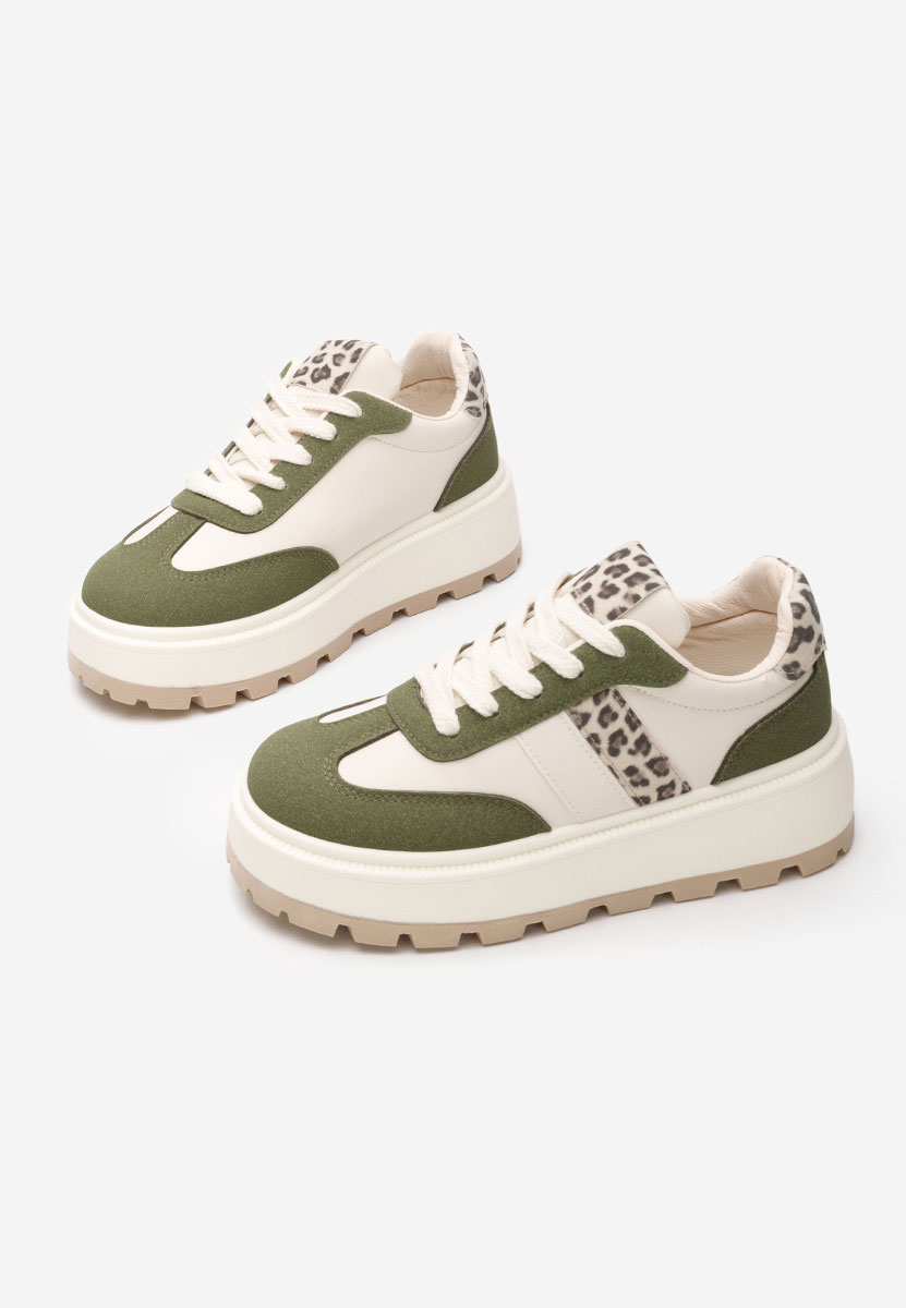 Zielone sneakersy na platformie Estephany