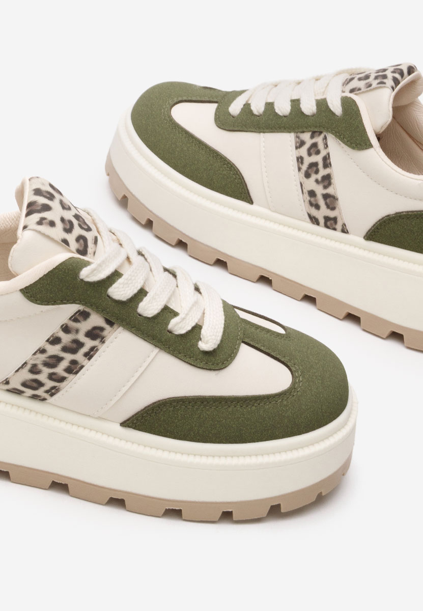 Zielone sneakersy na platformie Estephany