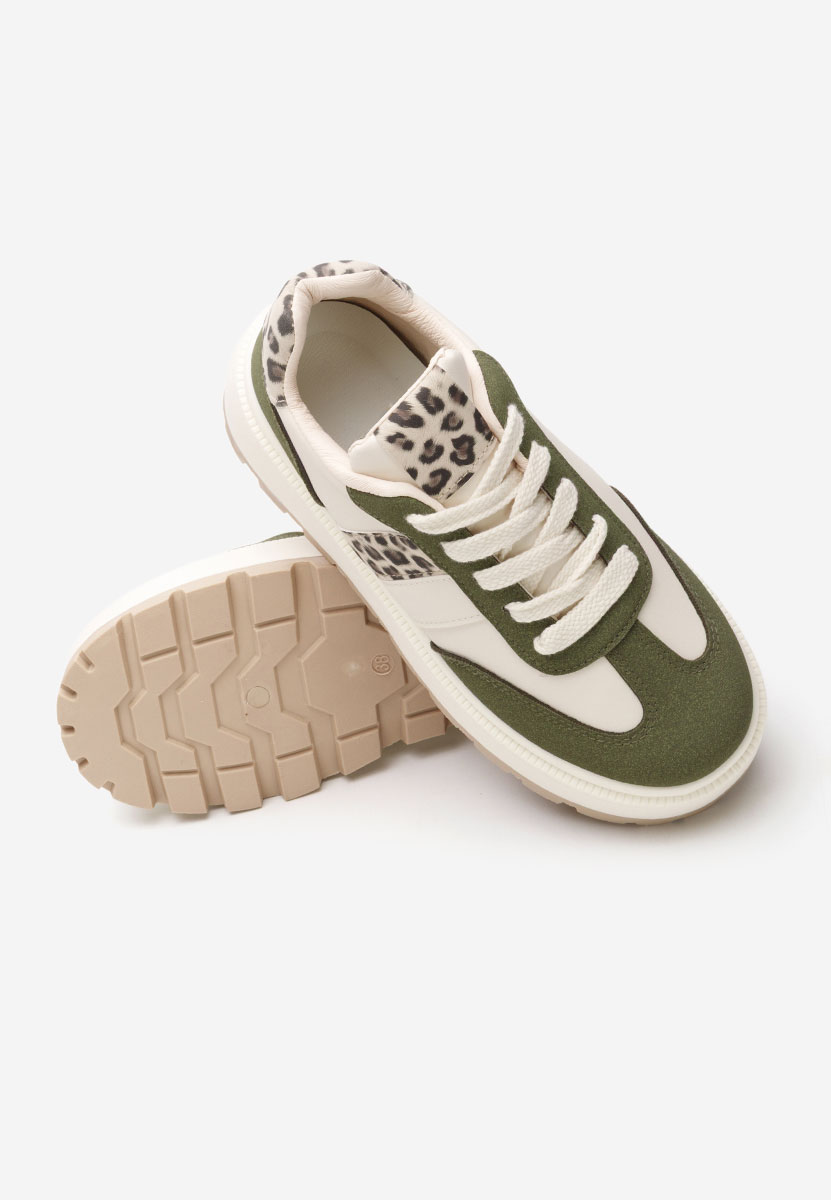 Zielone sneakersy na platformie Estephany