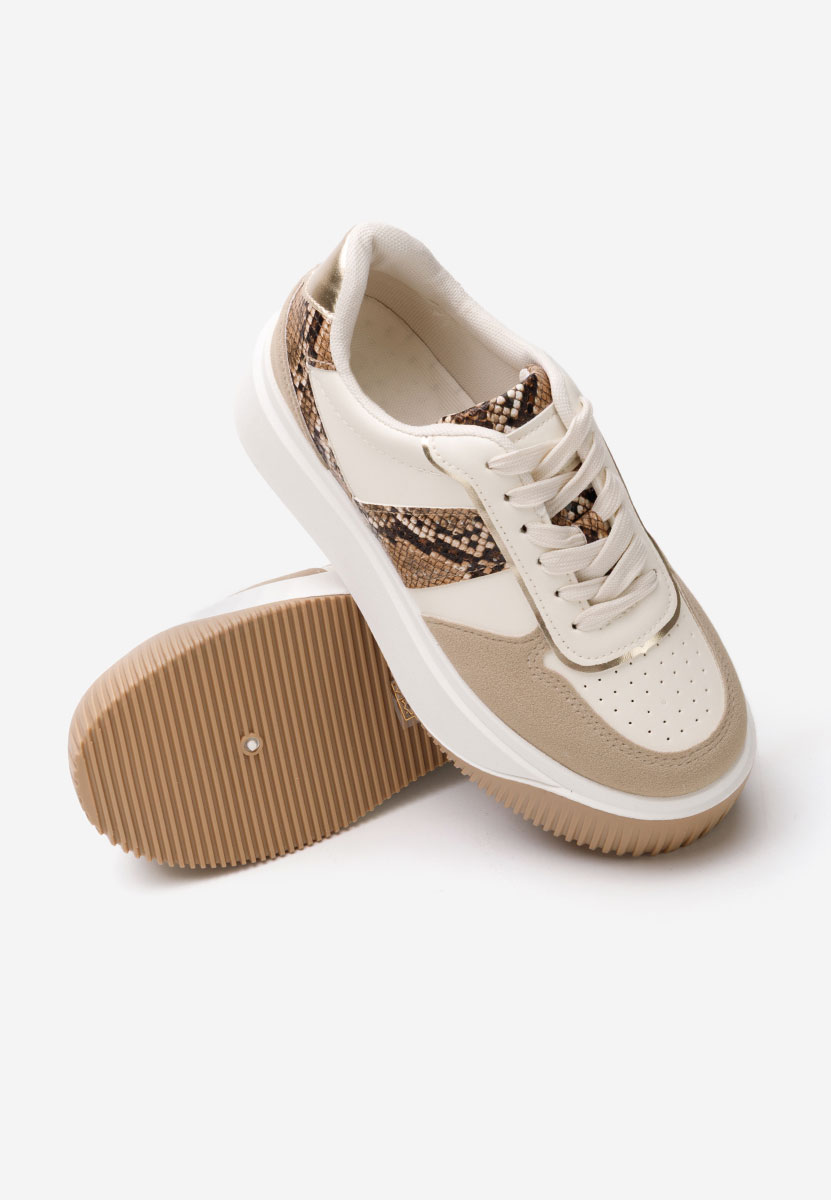 Beżowe sneakersy na platformie Selyana