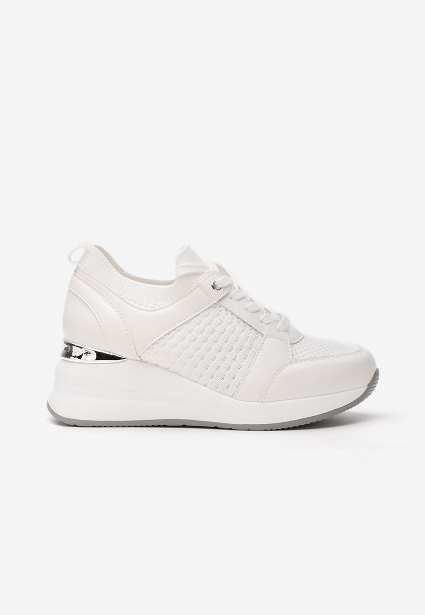 Białe sneakersy na koturnie Ellsa V2