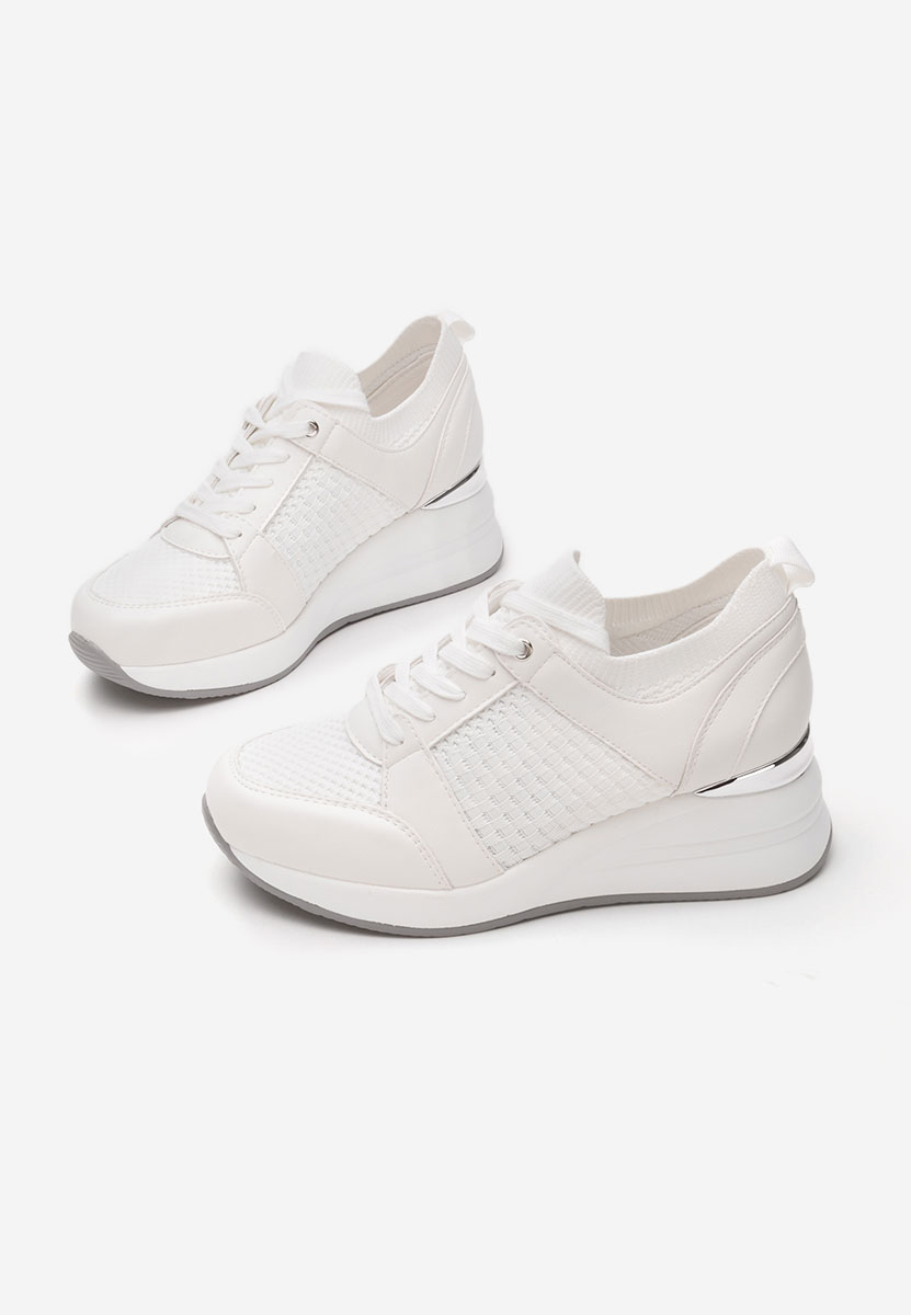 Białe sneakersy na koturnie Ellsa V2