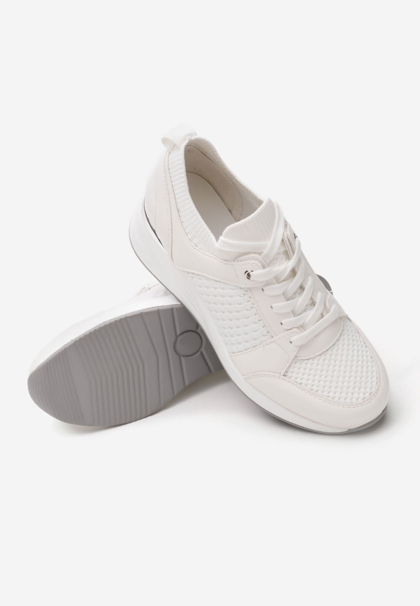 Białe sneakersy na koturnie Ellsa V2