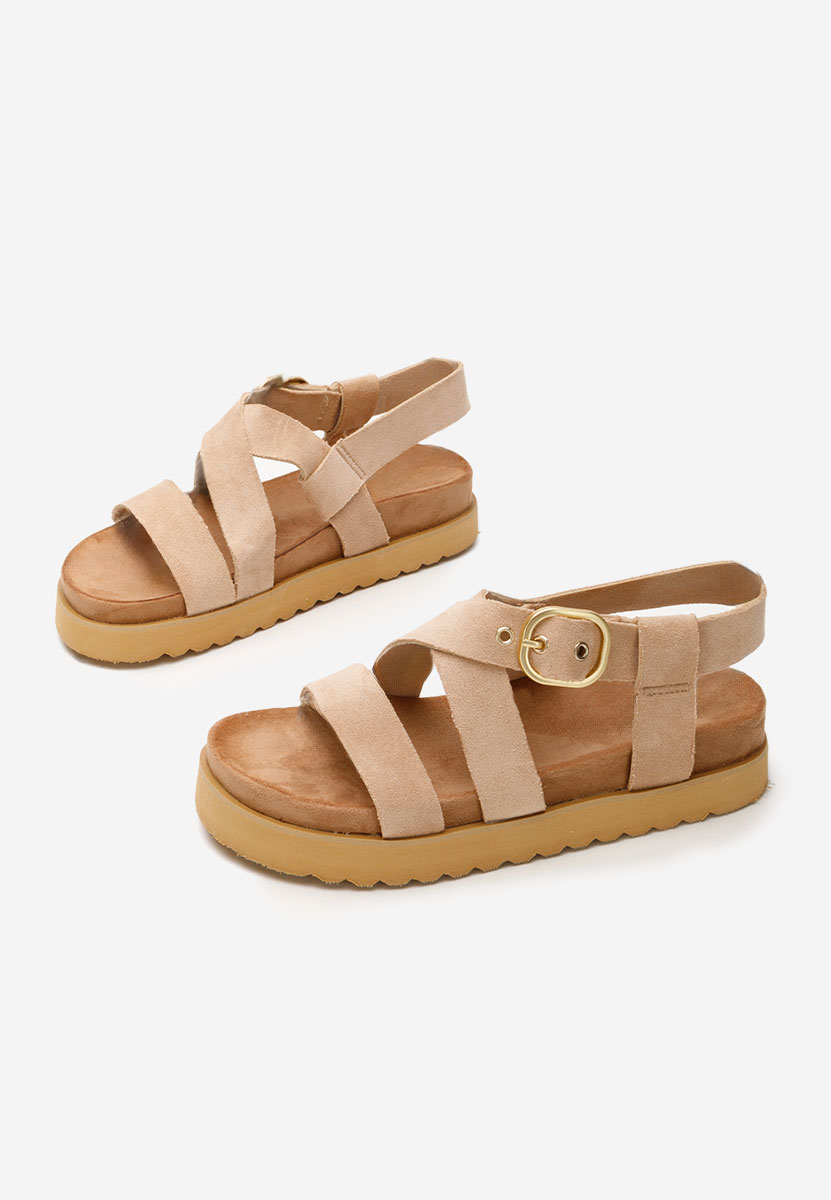 Khaki sandały damskie Karmina