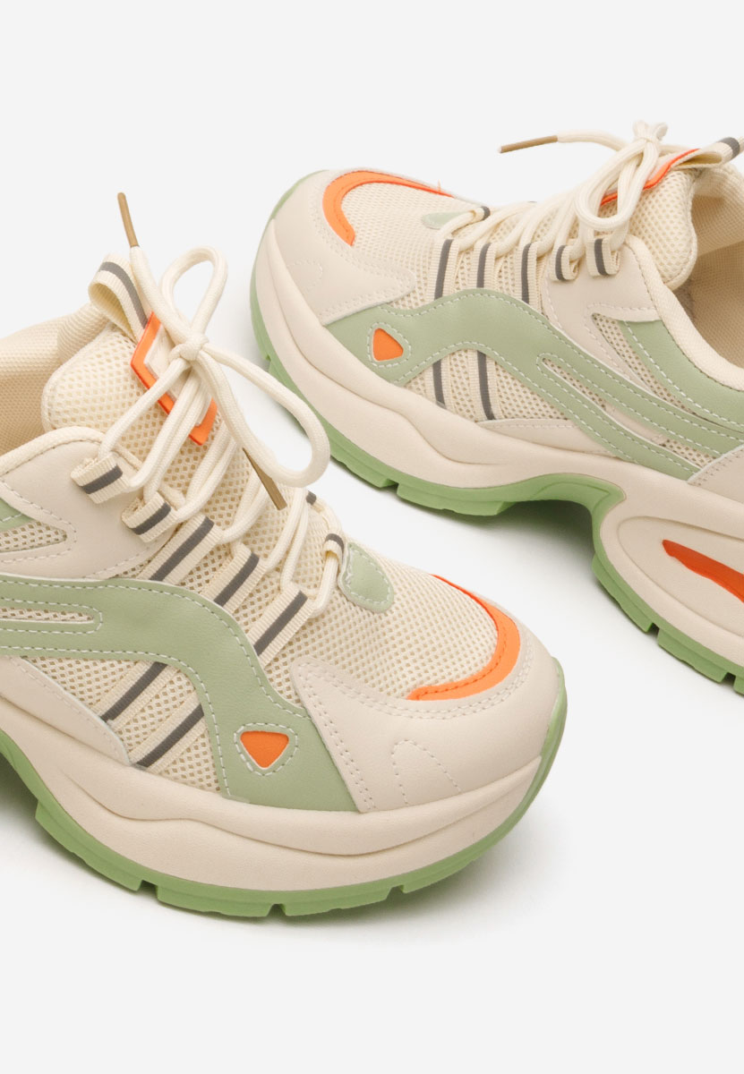 Zielone sneakersy na koturnie Jenniffer