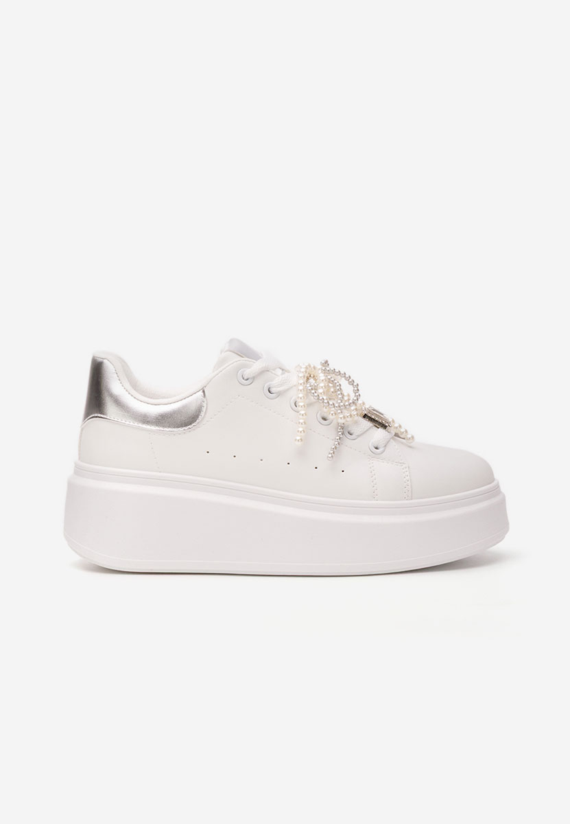 Białe sneakersy na platformie Florysa
