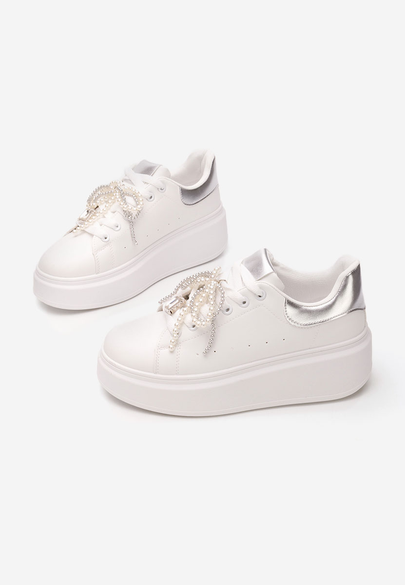 Białe sneakersy na platformie Florysa