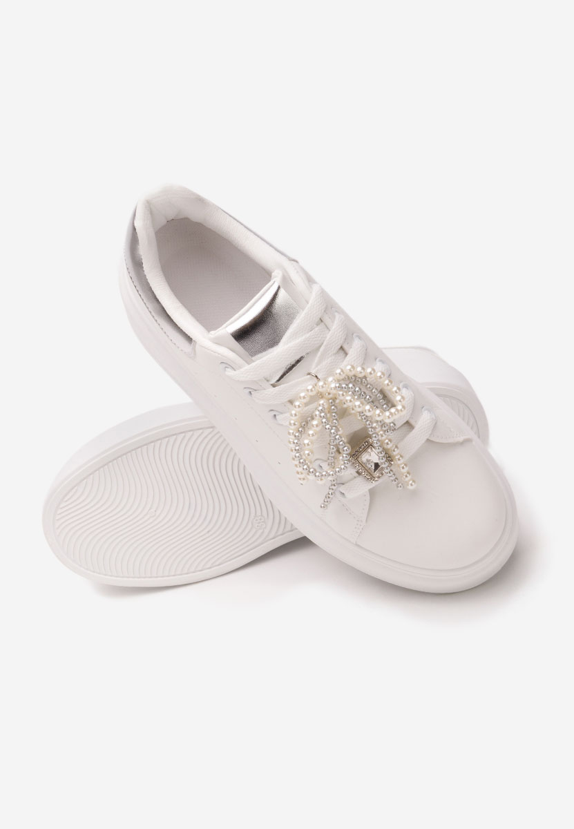 Białe sneakersy na platformie Florysa