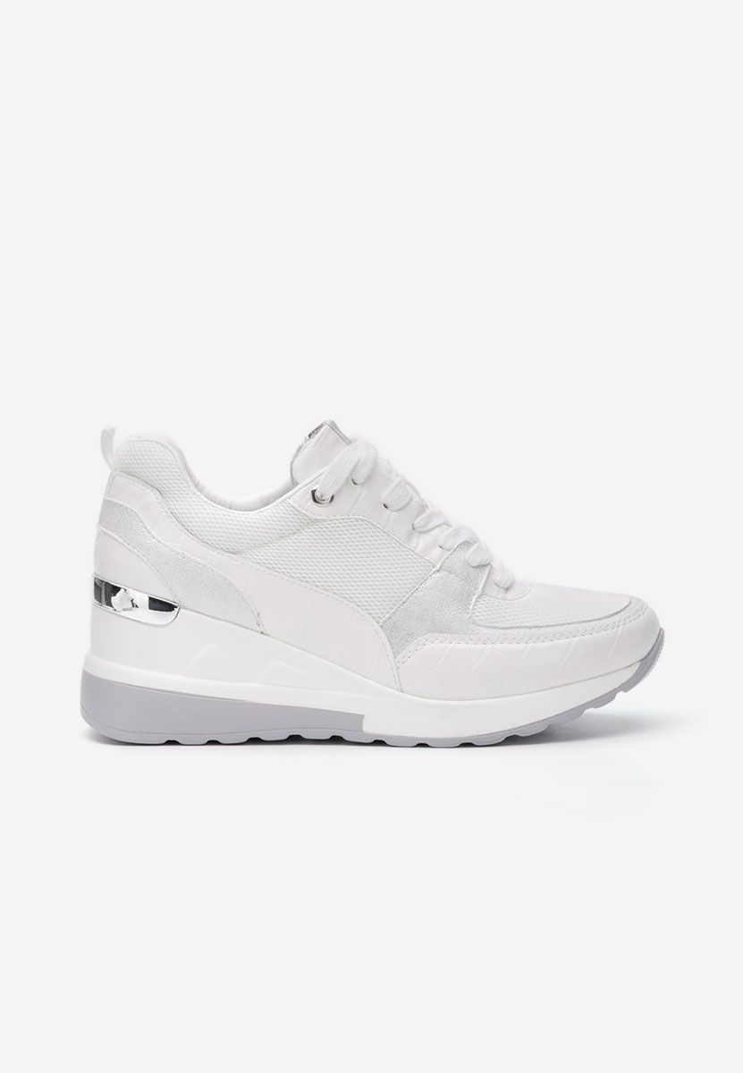 Białe sneakersy damskie na koturnie Alstoma