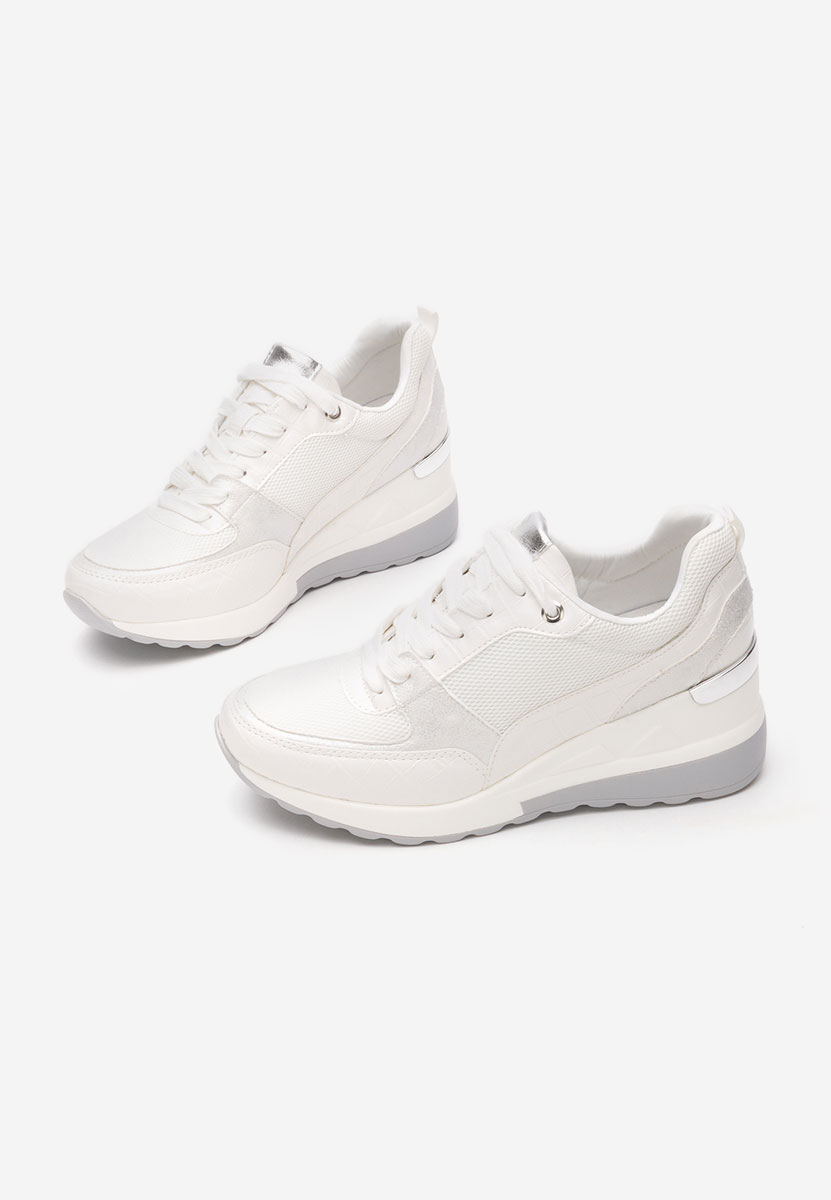 Białe sneakersy damskie na koturnie Alstoma