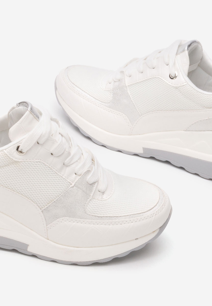 Białe sneakersy damskie na koturnie Alstoma