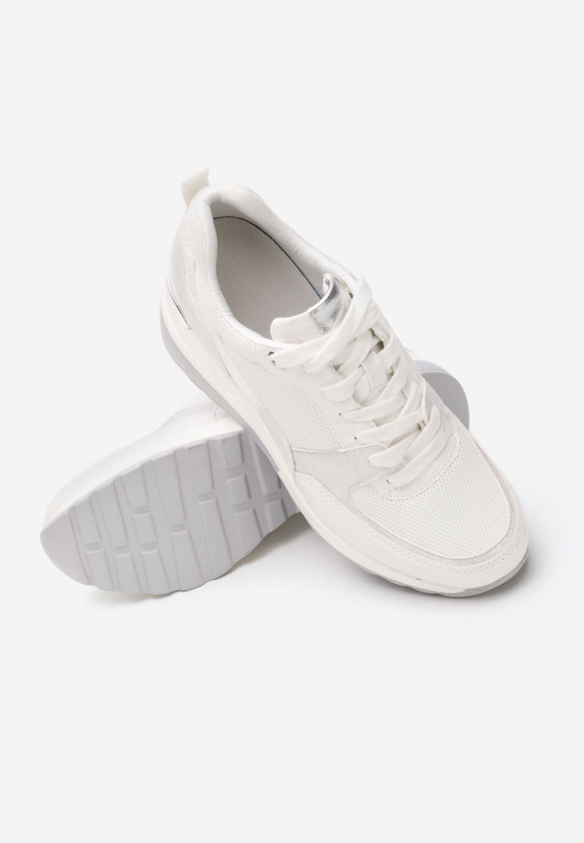 Białe sneakersy damskie na koturnie Alstoma