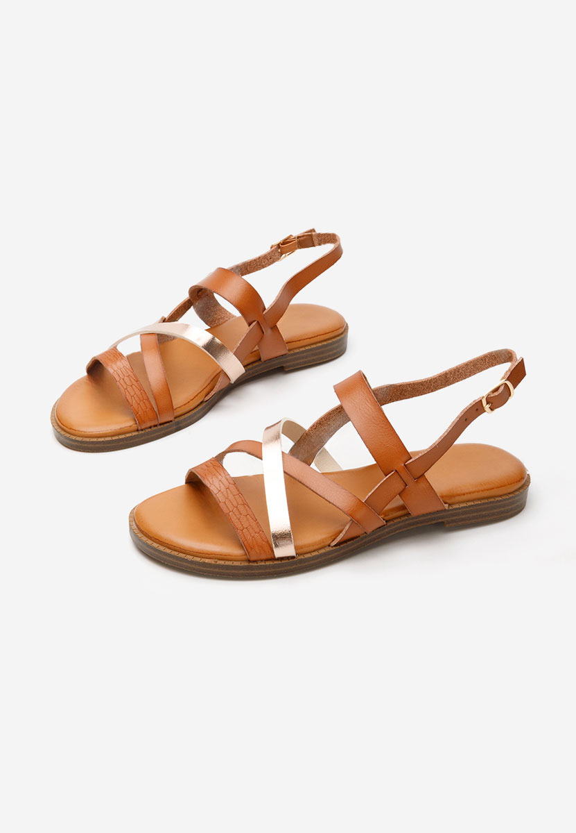 Camelowe sandały płaski Zilky