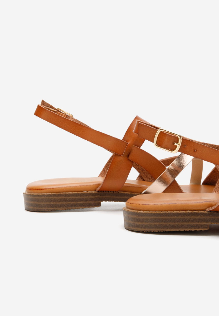 Camelowe sandały płaski Zilky