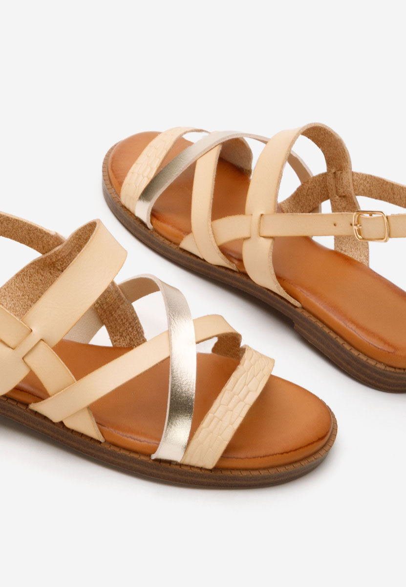 Beżowe sandały płaski Zilky