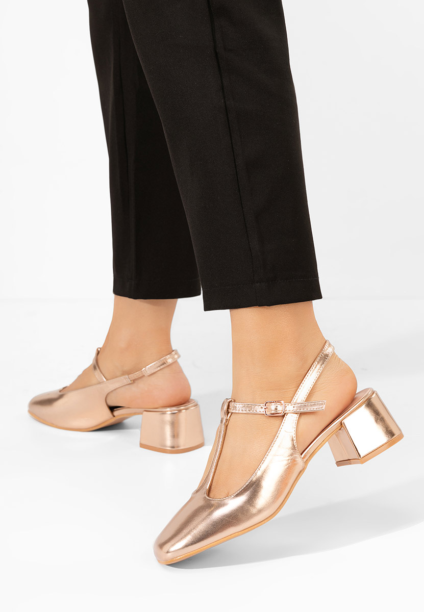 Szampańskie czółenka na słupku Beatrina V2