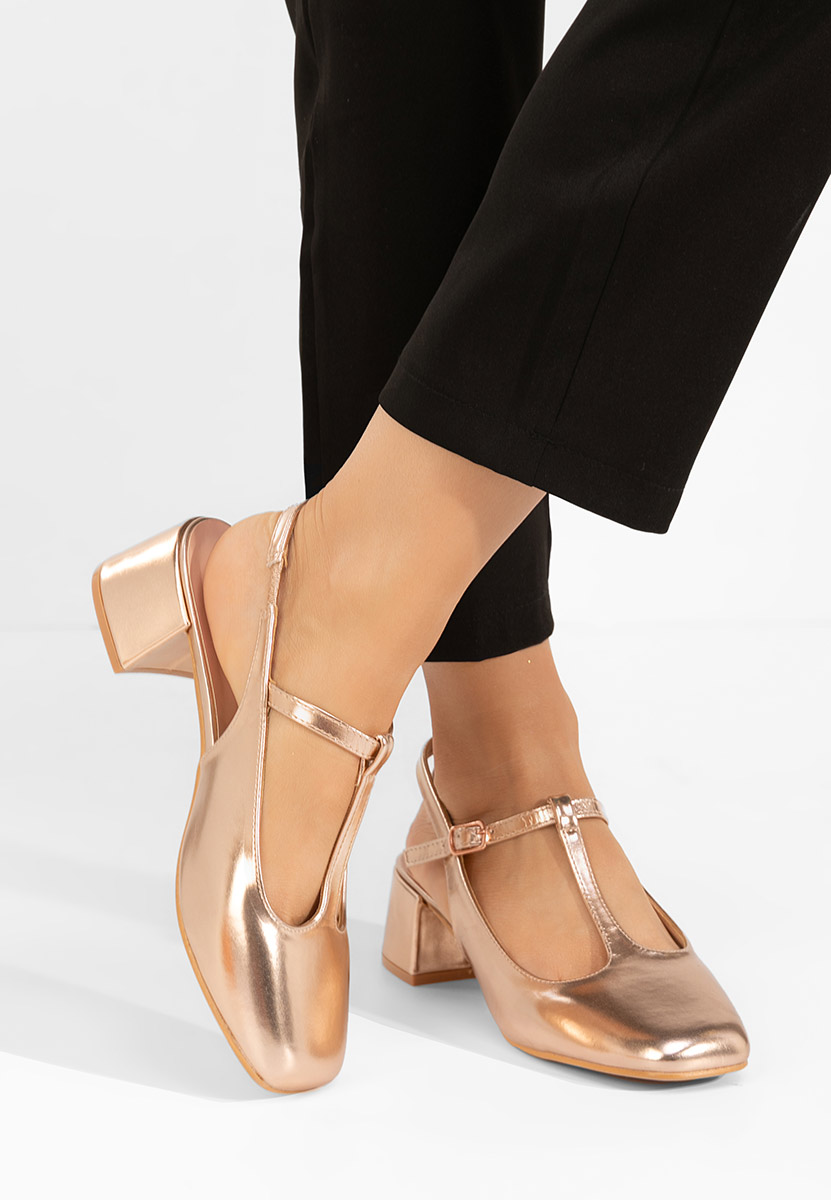 Szampańskie czółenka na słupku Beatrina V2