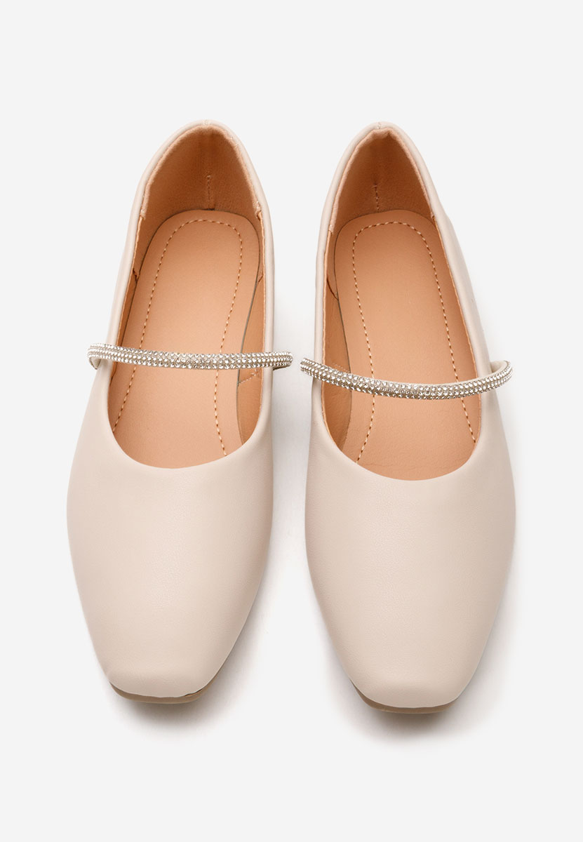 Beżowe eleganckie baleriny Aglaia