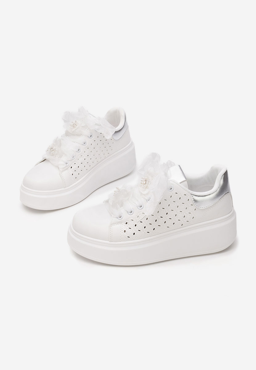 Białe sneakersy na platformie Lera V2