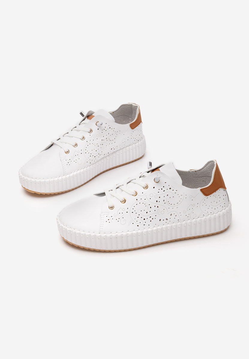 Białe sneakersy na koturnie Niabi