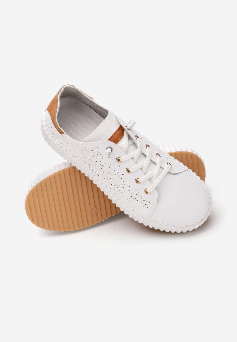 Białe sneakersy na koturnie Niabi