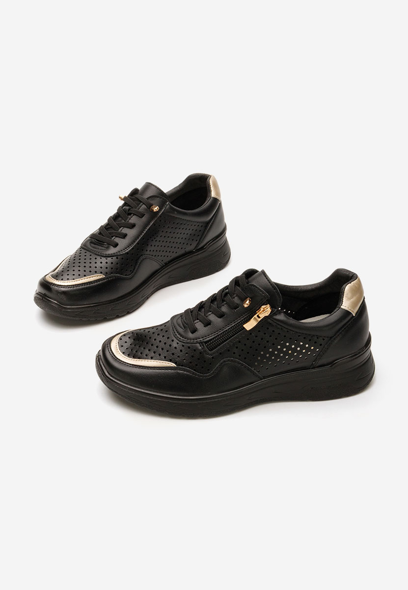 Czarne sneakersy damskie Vernisa