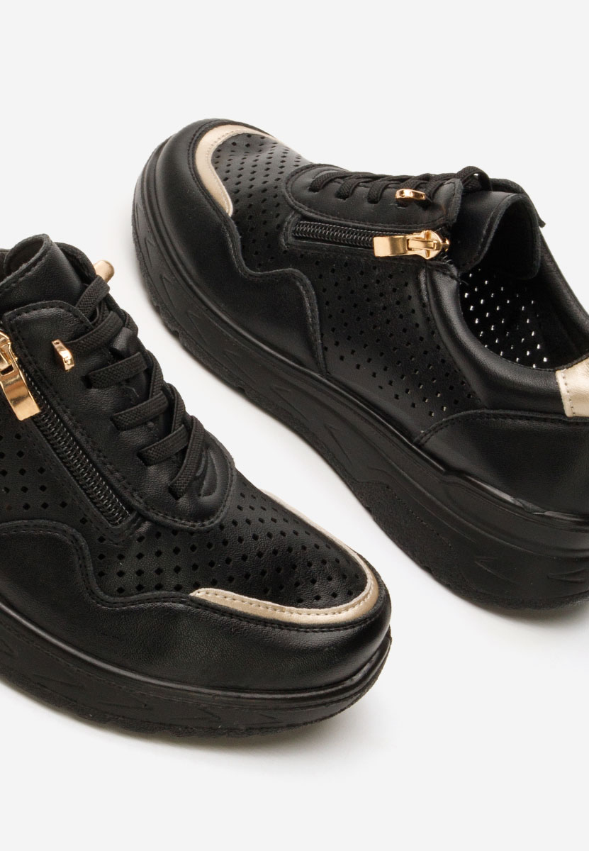 Czarne sneakersy damskie Vernisa