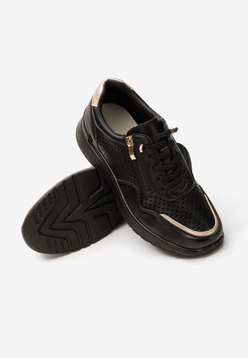 Czarne sneakersy damskie Vernisa