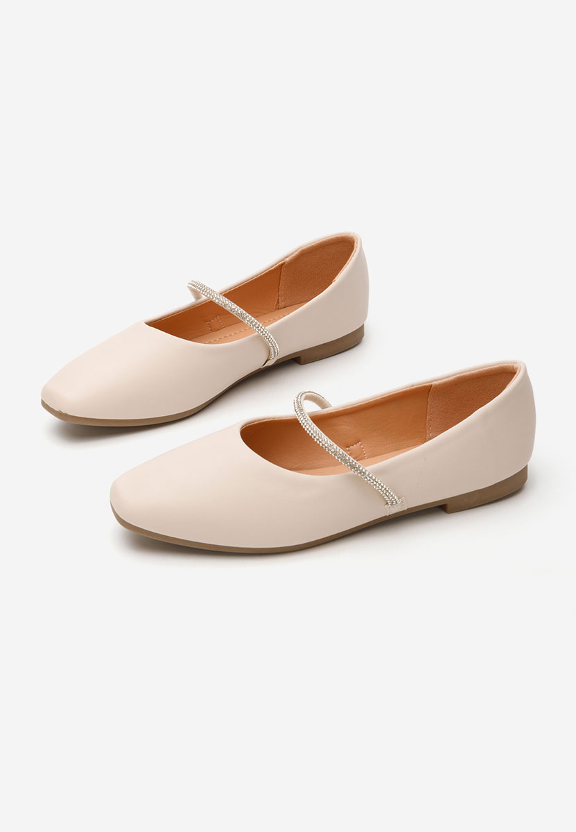 Beżowe eleganckie baleriny Aglaia