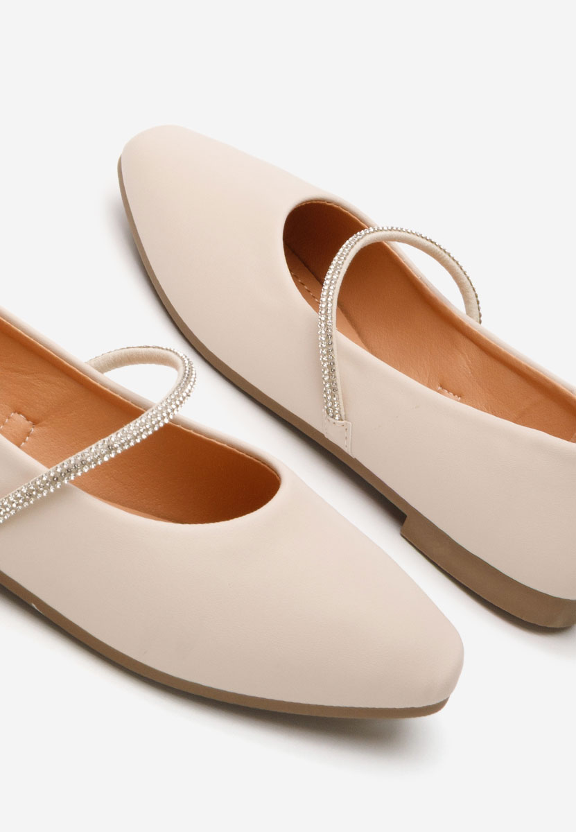 Beżowe eleganckie baleriny Aglaia