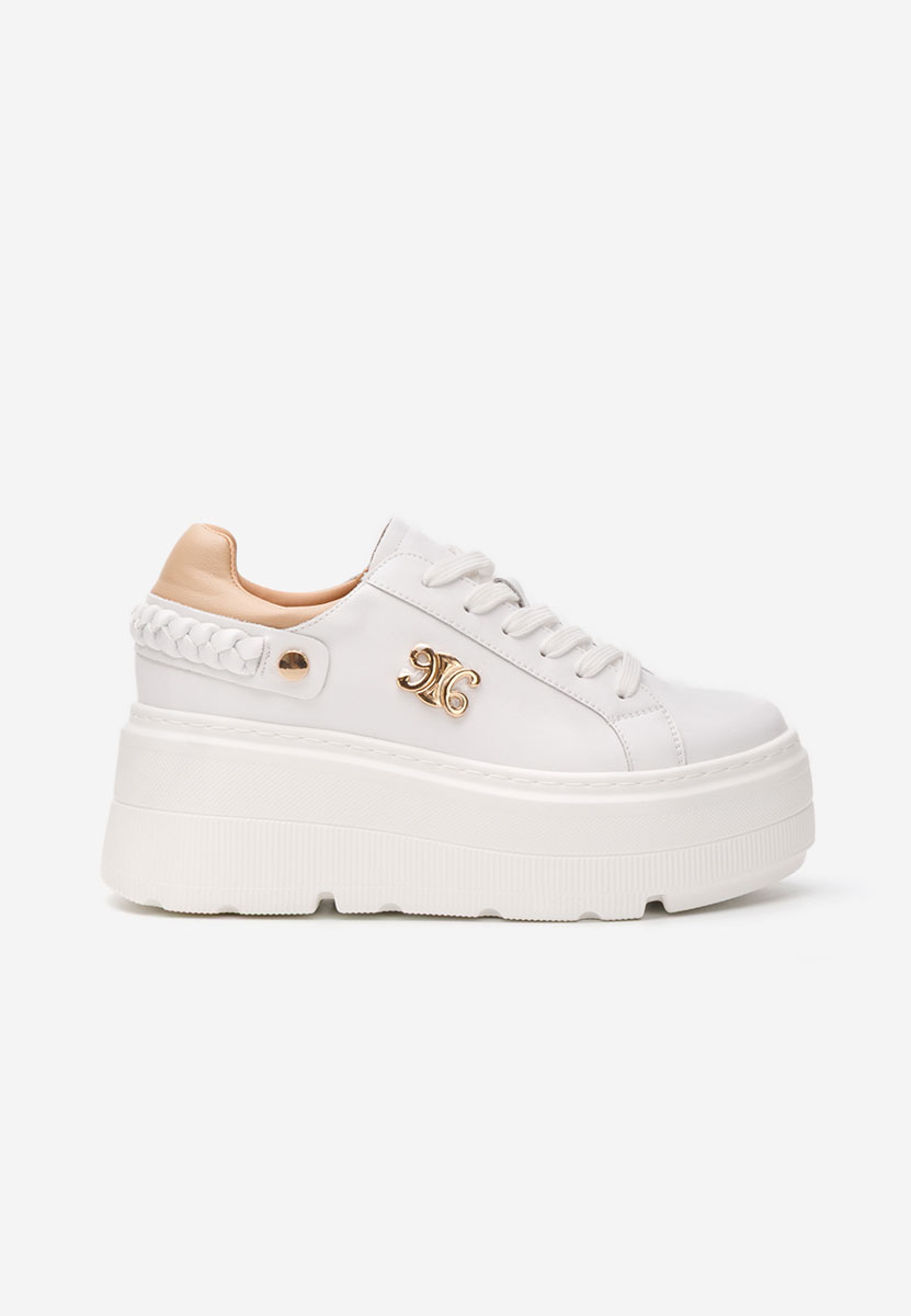 Białe sneakersy na platformie Blanch