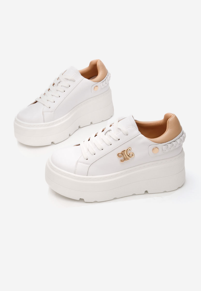 Białe sneakersy na platformie Blanch