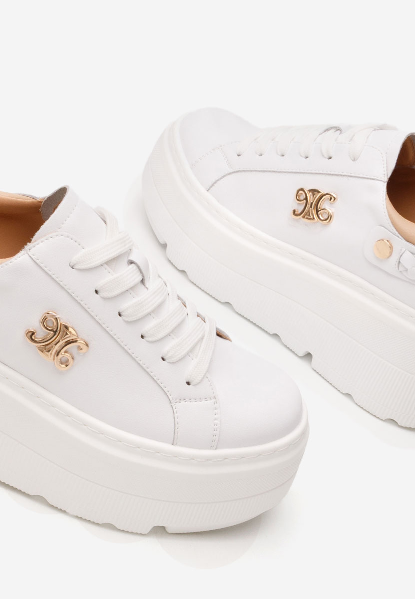 Białe sneakersy na platformie Blanch