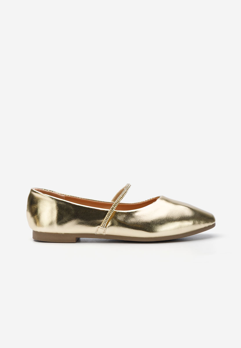 Złote eleganckie baleriny Aglaia