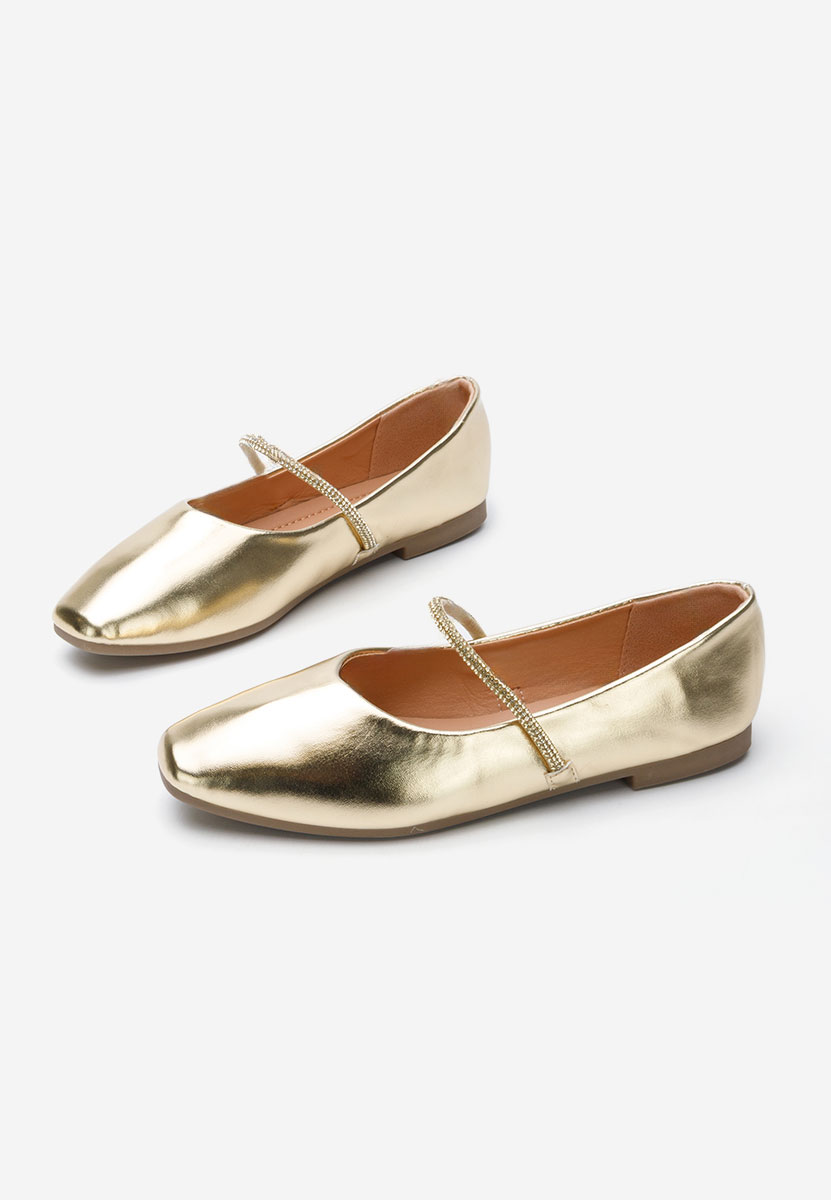 Złote eleganckie baleriny Aglaia
