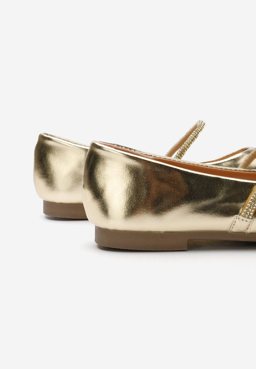 Złote eleganckie baleriny Aglaia