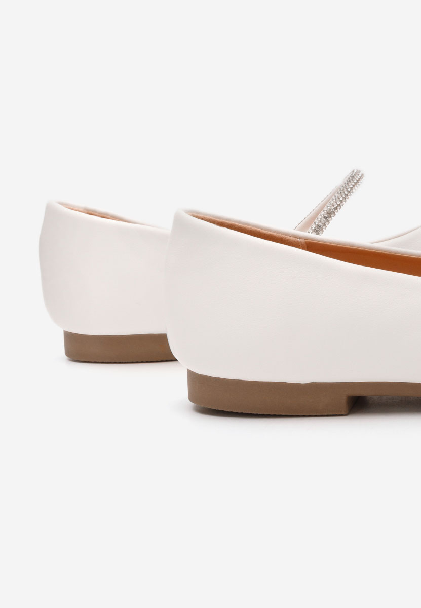 Białe eleganckie baleriny Aglaia