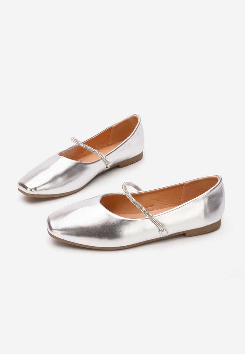 Srebrne eleganckie baleriny Aglaia