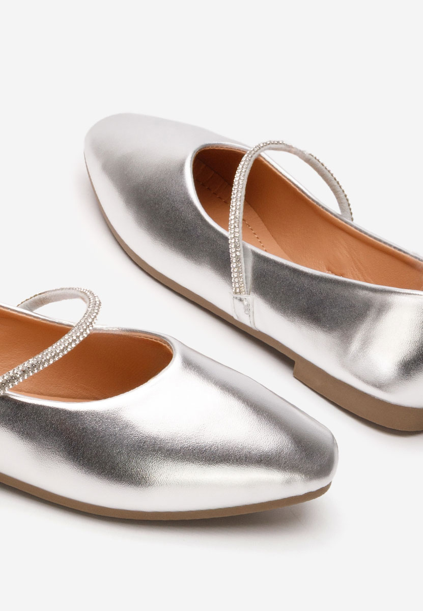 Srebrne eleganckie baleriny Aglaia