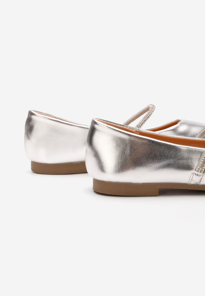 Srebrne eleganckie baleriny Aglaia