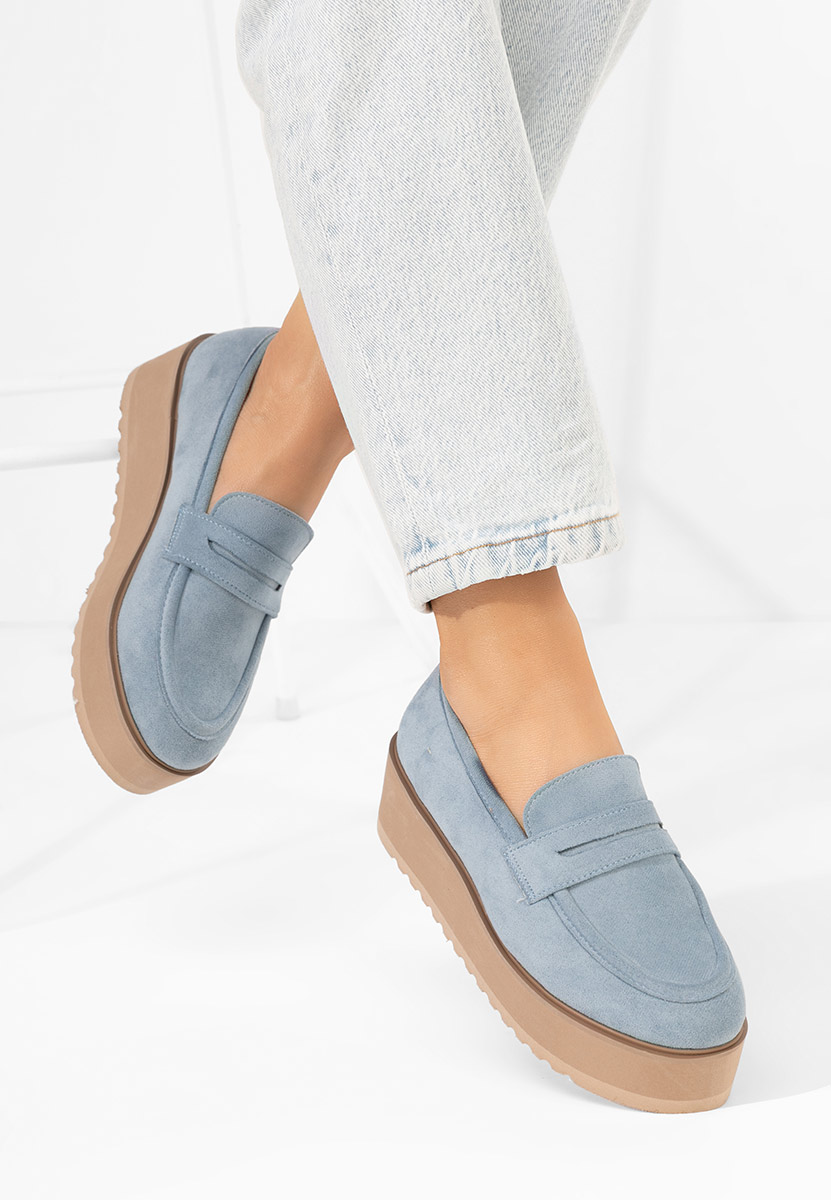 Niebieskie mokasyny na platformie Leondra V2