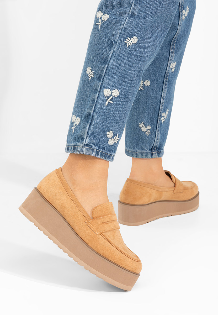 Brązowe mokasyny na platformie Leondra V2