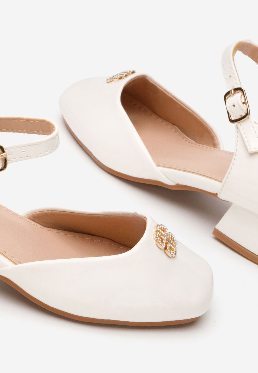 Białe półbuty dziewczęce Kimny