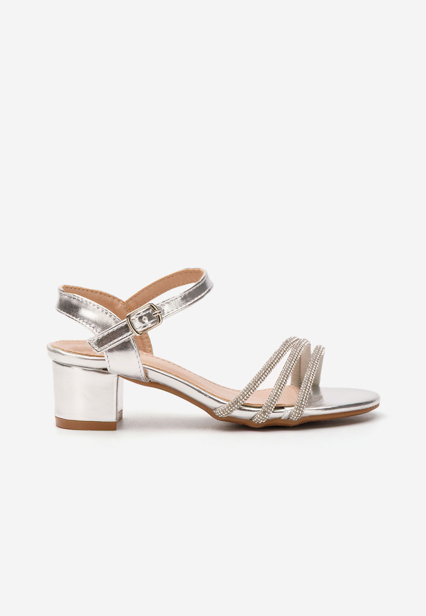 Srebrne sandały dziewczęce Irerda